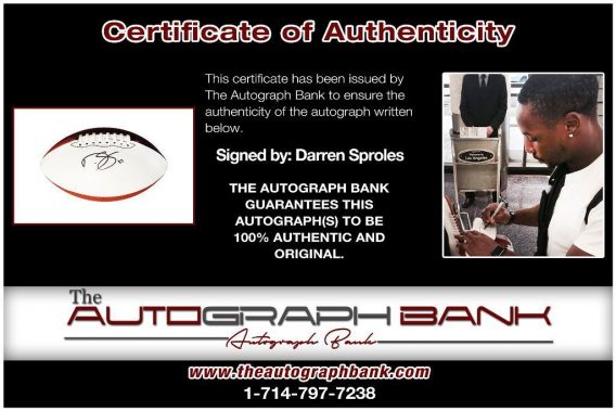 Darren Sproles proof of signing certificate