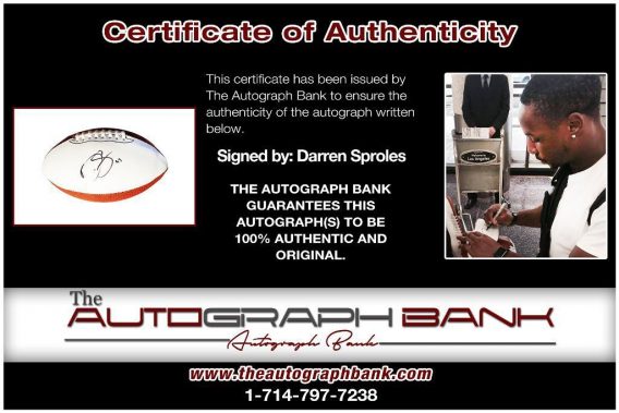 Darren Sproles proof of signing certificate