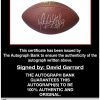 David Garrard proof of signing certificate