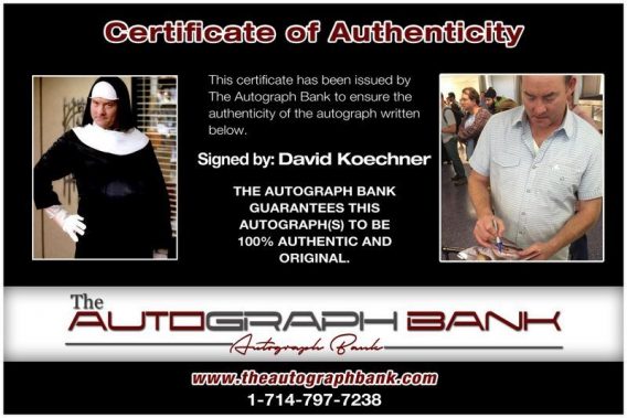 David Koechner proof of signing certificate
