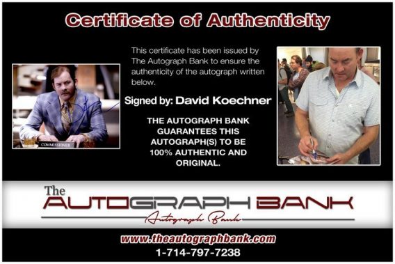 David Koechner proof of signing certificate