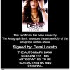 Demi Lovato proof of signing certificate