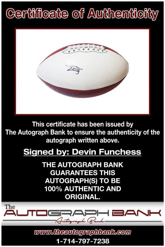 Devin Funchess proof of signing certificate