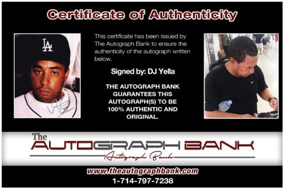 DJ Yella proof of signing certificate