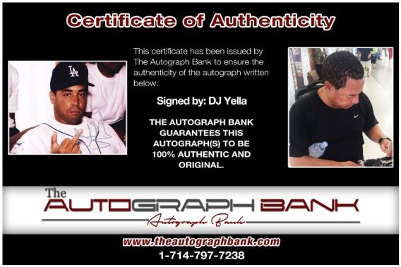 DJ Yella proof of signing certificate