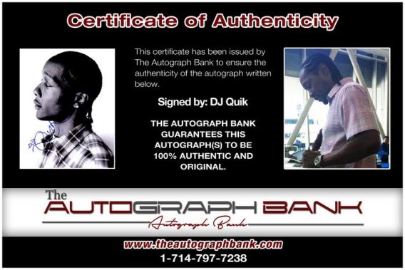 DJ Quik proof of signing certificate