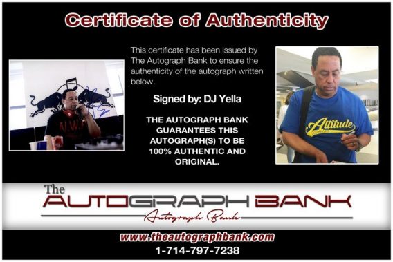 Dj Yella proof of signing certificate