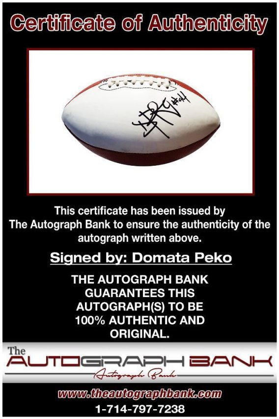 Domata Peko proof of signing certificate