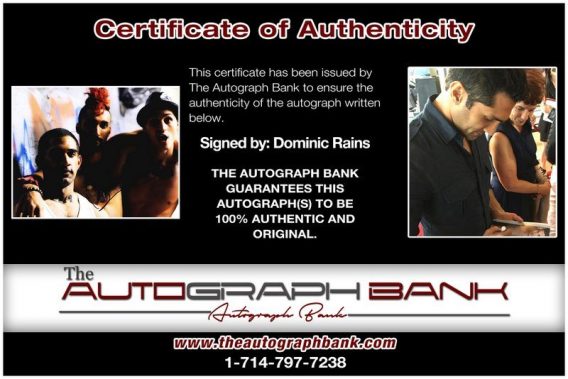 Dominic Rains proof of signing certificate