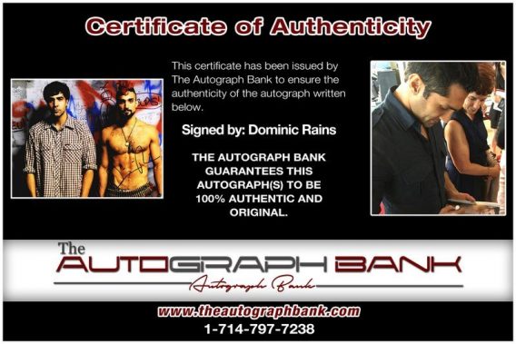 Dominic Rains proof of signing certificate