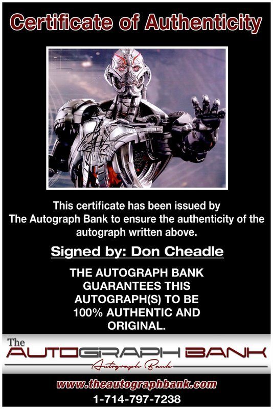 Don Cheadle proof of signing certificate