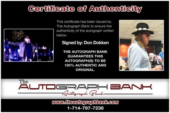 Don Dokken proof of signing certificate