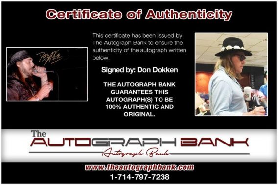 Don Dokken proof of signing certificate