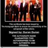 Duran Duran proof of signing certificate