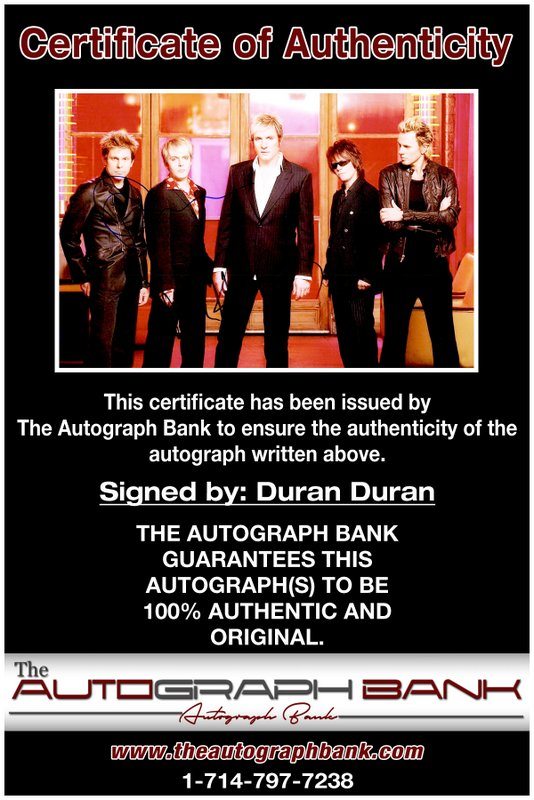 Duran Duran proof of signing certificate