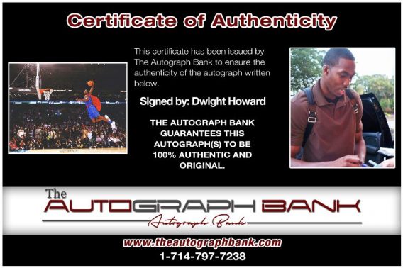 Dwight Howard proof of signing certificate