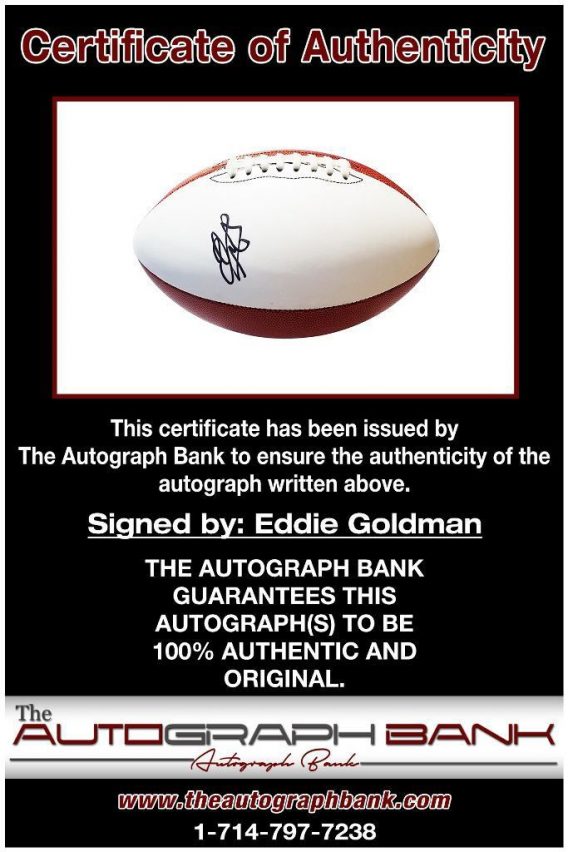 Eddie Goldman proof of signing certificate