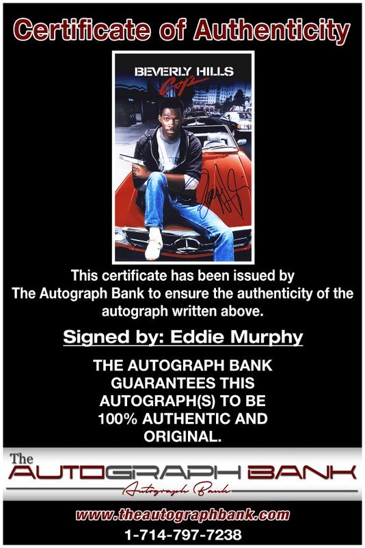 Eddie Murphy proof of signing certificate
