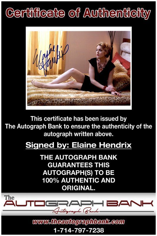 Elaine Hendrix proof of signing certificate