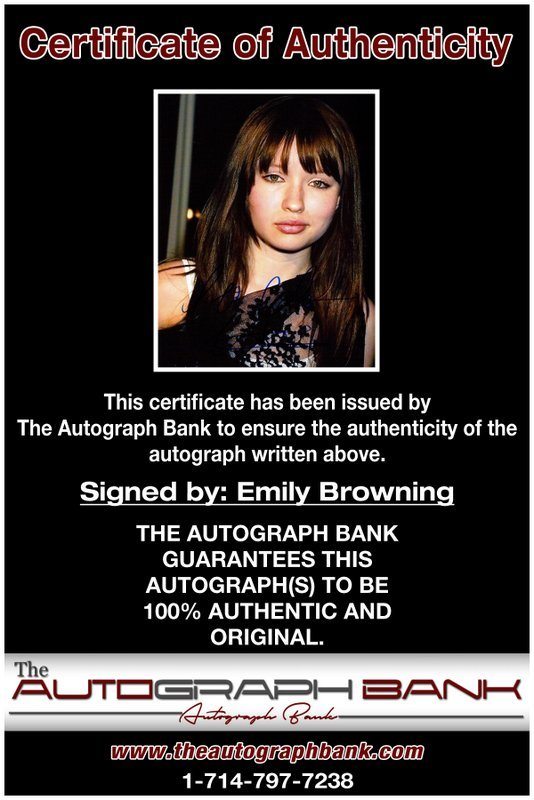 Emily Browning proof of signing certificate