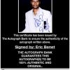 Eric Benet proof of signing certificate