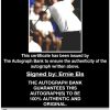 Ernie Els proof of signing certificate
