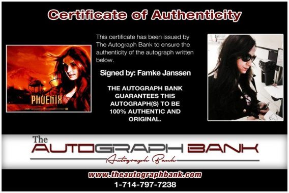 Famke Janssen proof of signing certificate