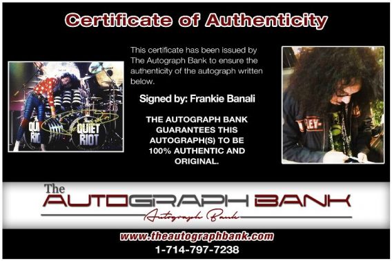 Frankie Banali proof of signing certificate
