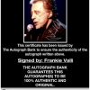 Frankie Valli proof of signing certificate