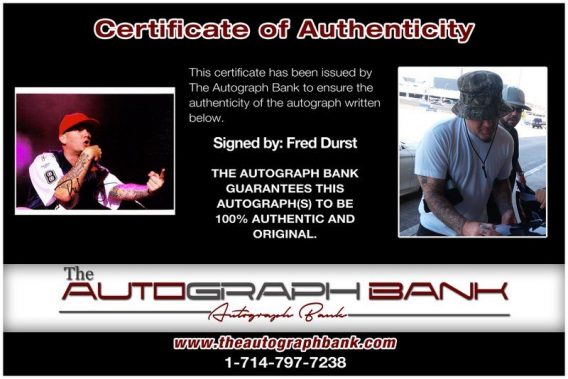 Fred Durst proof of signing certificate