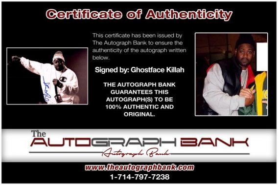 Ghostface Killah proof of signing certificate