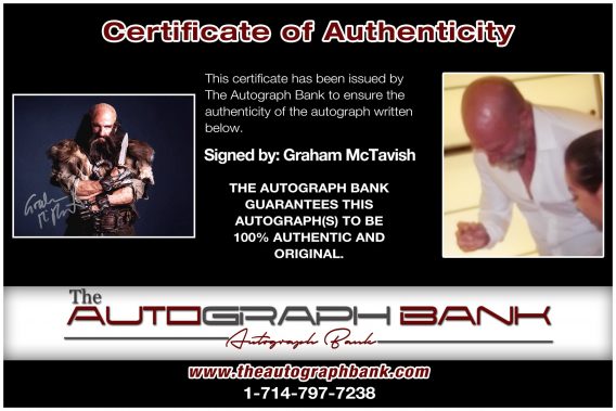 Graham McTavish proof of signing certificate