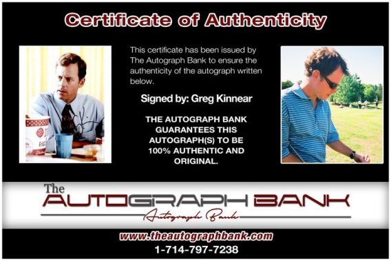 Greg Kinnear proof of signing certificate