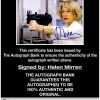 Helen Mirren proof of signing certificate