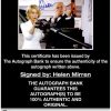Helen Mirren proof of signing certificate