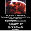 Howie Mandel proof of signing certificate