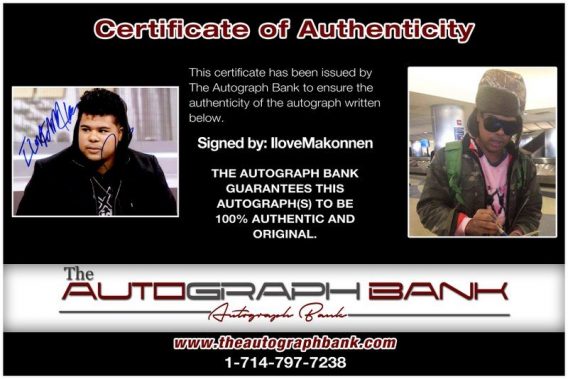 R&B singer Ilovemakonnen proof of signing certificate