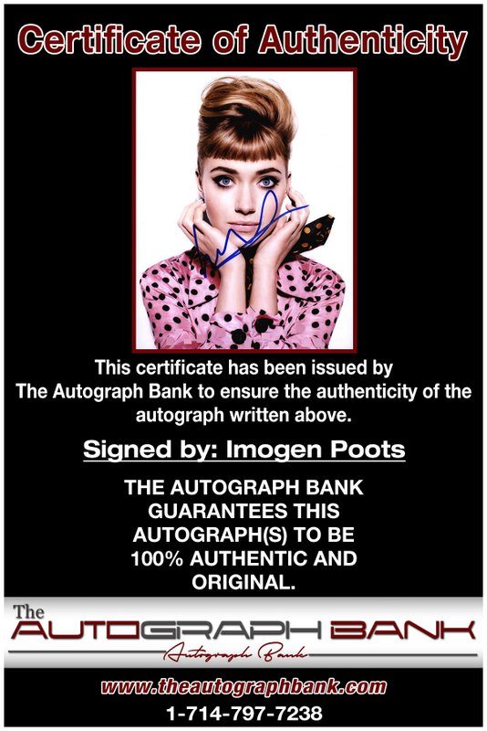 Imogen Poots proof of signing certificate