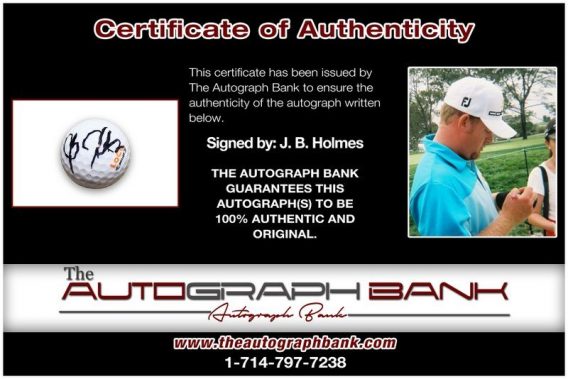 J. B. Holmes proof of signing certificate