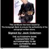 Jack Coleman proof of signing certificate