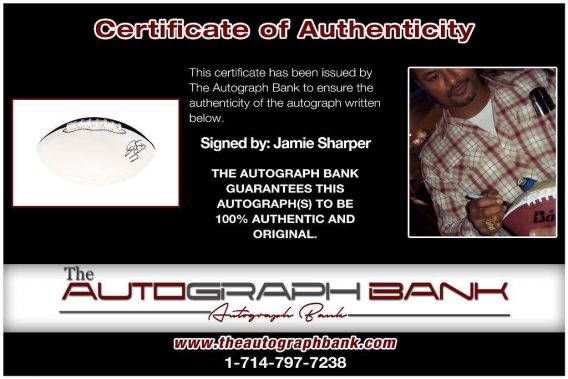 Jamie Sharper proof of signing certificate