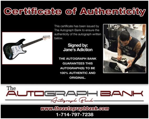 Jane’s Addiction proof of signing certificate