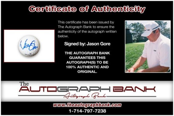 Jason Gore proof of signing certificate
