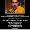 Jason Schwartzman proof of signing certificate
