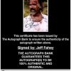 Jeff Fahey proof of signing certificate