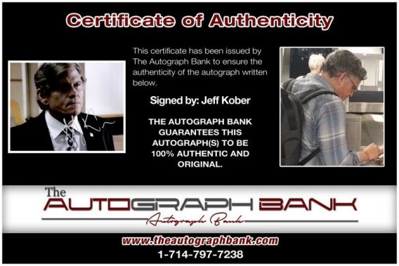 Jeff Kober proof of signing certificate