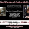 Jessica Chastain proof of signing certificate