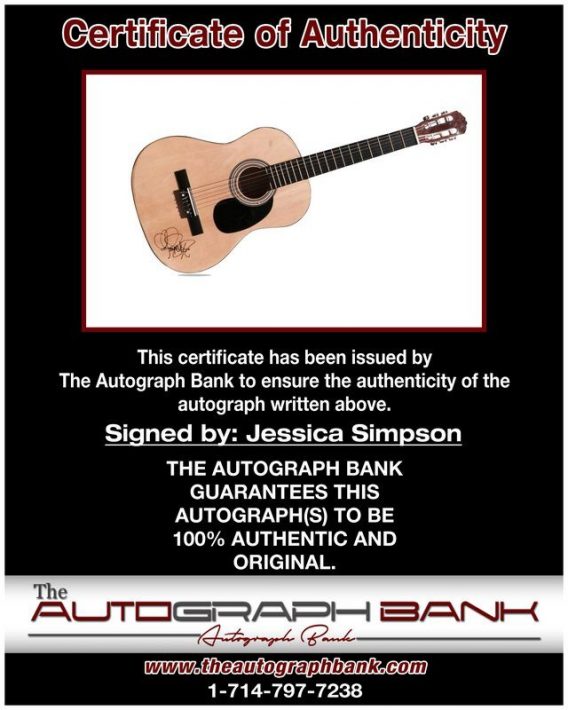 Jessica Simpson proof of signing certificate