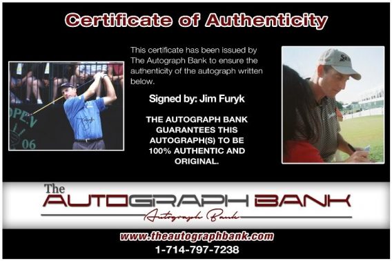 Jim Furyk proof of signing certificate