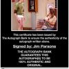 Jim Parsons proof of signing certificate